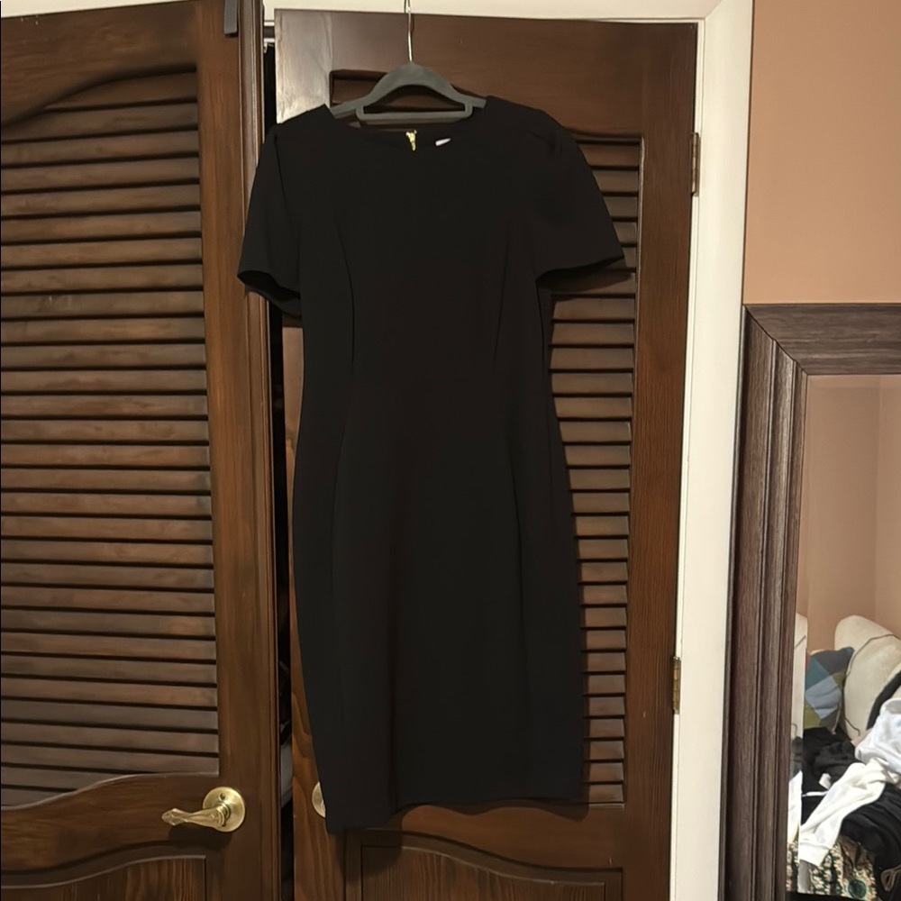 Black Sheath Midi Dress for Work